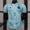 Algeria Light Blue with Tropical Leaves Pattern Jersey front